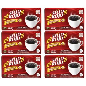 Pack 06 Sello Rojo Cafe Pack Familiar 600g Tradicional