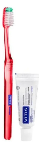 D_819275-Mlc113768378355_062026-O.jpg Vitis Medio Cepillo Dental + Mini Pasta 15 Ml - Imagen 1
