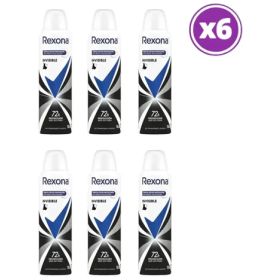 Pack 06 Rexona Invisible Antitranspirante Aerosol 150 Ml