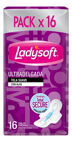 D_824007-Mlc113767553655_062026-O.jpg Toalla Femenina Ladysoft Ultradelgada Tela Suave 16 Un - Imagen 1