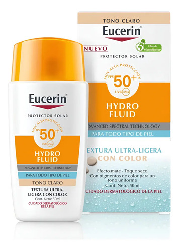 D_824604-Mlc93474438551_092025-O.jpg Producto Solar Eucerin Hydro Fluid Tono Claro Fps50 50Ml - Imagen 1