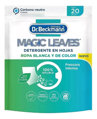 D_834381-Mlc83061098091_032025-O.jpg Dr Beckmann Magic Leaves Detergente En Hojas 20 Hojas - Imagen 1
