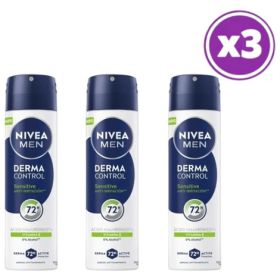 Pack 03 Derma Control Sensitive Nivea Antitransp Spray 150ml