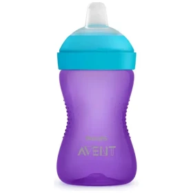 Vaso Avent Boquilla Blanda Antimordidas 300 Ml. 9+ Meses Morado