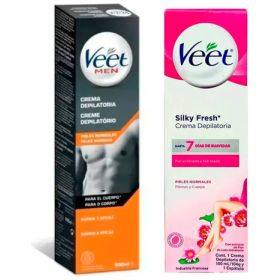 Pack Duo Veet Crema Depiladora de Hombre 200Ml Y Para Mujer 100Ml