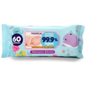 Toallitas Húmedas Tropical 99,9% De Agua 60un