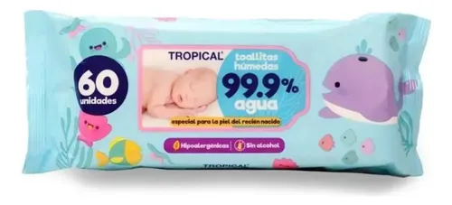 D_844915-Mlc113767906601_062026-O.webp Toallitas Húmedas Tropical 99,9% De Agua 60Un - Imagen 1