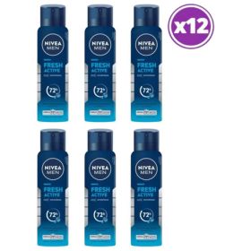 Pack 12 Nivea Men Fresh Active Antitranspirante Spray 150ml