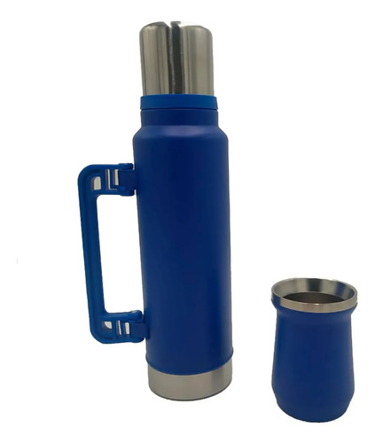 D_849196-Mlc83047926756_032025-O.jpg Juego De Termos Con Vaso Mate Azul 1400Ml - Imagen 1