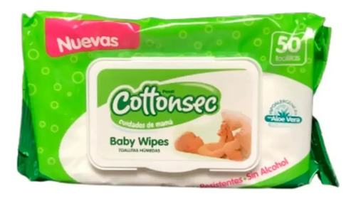 D_850634-Mlc112589053382_062026-O.jpg Toallitas Húmedas Cottonsec Para Bebé, Hipoalergénicas Y Sin Alcohol (50 Unidades) - Imagen 1