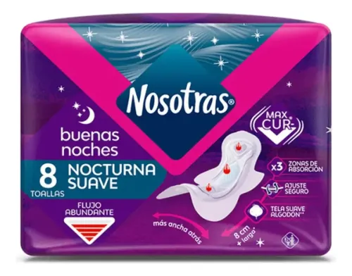 D_857852-Mlc113768431635_062026-O.webp Toalla Higienica Nocturna Suave 8U Nosotras - Imagen 1
