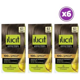 Pack 06 Elicit Tinte Color Rubio Oscuro Ceniza 6.1 45 G Sin Tono