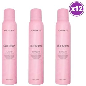 Pack 12 Flamenco Hair Spray Fijador En Seco 200ml