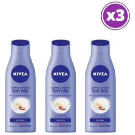 Pack 03 Nivea Crema Corporal Soft Milk 250ml Piel Seca