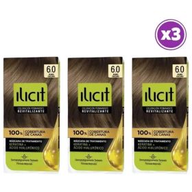Pack 03 Elicit Tinte Para Pelo Color Rubio Oscuro 6.0 45g 6.0 Rubio Oscuro