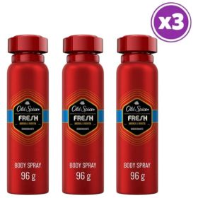 PACK 03 OLD SPICE FRESH DESODORANTE SPRAY 96G