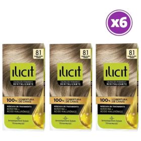 PACK 06 ELICIT TINTE PARA PELO COLOR RUBIO CLARO CENIZA 8.1 45 G