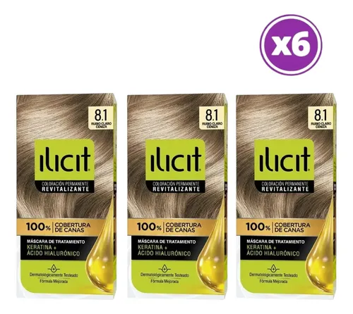 D_877080-Mlc112020277544_062026-O.webp Pack 06 Elicit Tinte Para Pelo Color Rubio Claro Ceniza 8.1 45 G - Imagen 1