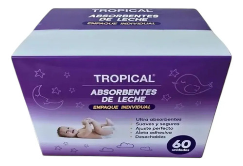 D_880211-Mlc110849810181_042026-O.jpg Tropical Absorbentes De Leche 60 Unidades - Imagen 1