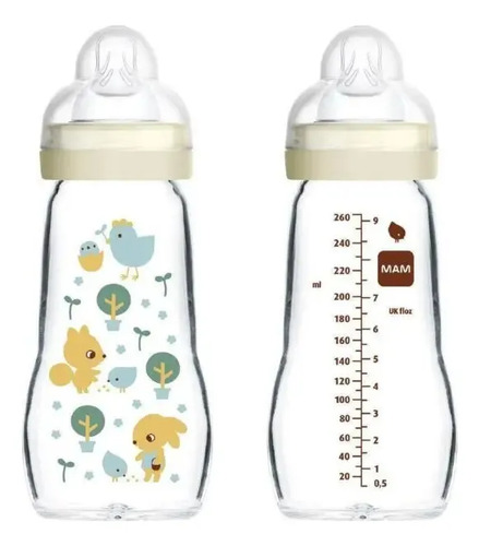 D_882153-Mlc112259351862_062026-O.jpg Mamadera De Vidrio Premium Feel Good 2M+ 260Ml Mam - Imagen 1