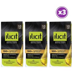 Pack 03 Elicit Tinte Para Pelo Color Negro 1.0 45 G 1 Negro
