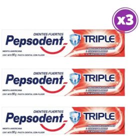 Pack 03 Pepsodent Pasta Dental Con Flour 90g