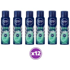 Pack 12 Nivea Men Fresh Ocean Antitranspirante Spray 150ml