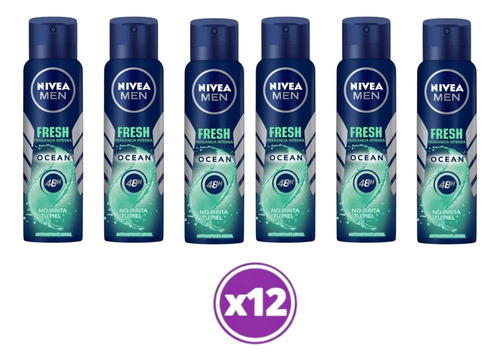 D_884671-Mlc107529649660_032026-O.jpg Pack 12 Nivea Men Fresh Ocean Antitranspirante Spray 150Ml - Imagen 1