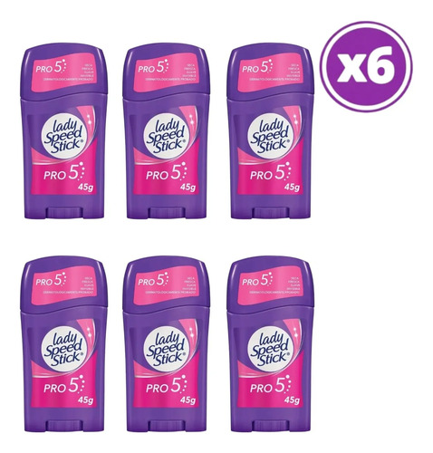 D_884812-Mlc109774973090_042026-O.jpg Pack 06 Lady Speed Stick Antitraspitante Pro5 En Barra 45G - Imagen 1