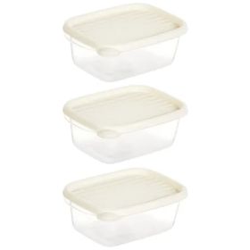 Caja Conservadora De Alimentos 3 Piezas 1400ml Blanco/transparente