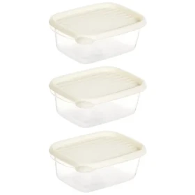 Caja Conservadora De Alimentos 3 Piezas 1400ml Blanco/transparente