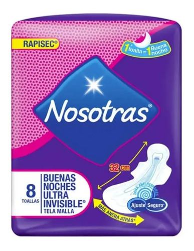 D_900899-Mlc54950605787_042023-O.jpg Toallas Nocturnas Nosotras Rapisec Ultra Invisible 8 Un - Imagen 1