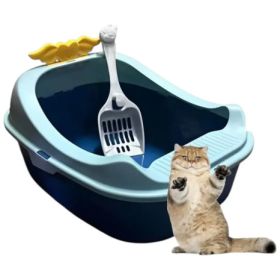 Arenero Para Gatos Xl Semi Cerrrado Y Pala Celeste Celeste