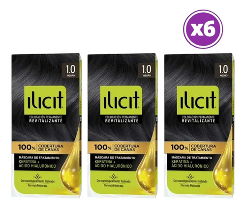 D_917766-Mlc113155012263_062026-O.jpg Pack 06 Elicit Tinte Para Pelo Color Negro 1.0 45 G 1 Negro - Imagen 1