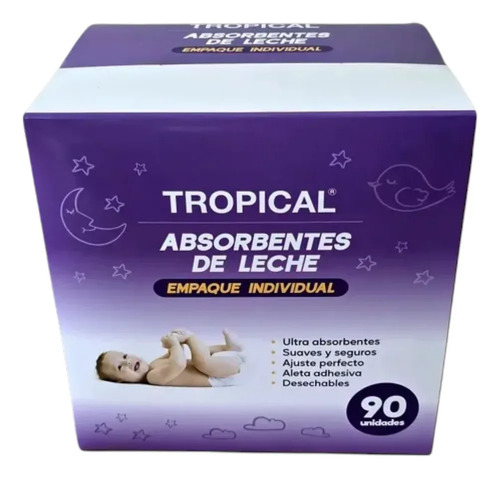 D_918801-Mlc109946462484_042026-O.jpg Tropical Absorbentes De Leche 90 Unidades - Imagen 1