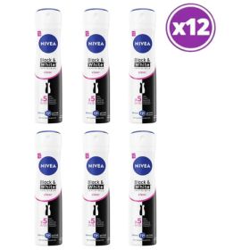 Pack 12 Nivea Antitrans Black & White Invisible Clear 150ml