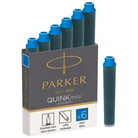 Caja de 6 cartuchos tinta corta para pluma tinta azul