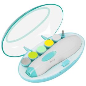 LIMADORA DE UÑAS PARA BEBES CON LED Y BATERIAS COLOR CELESTE