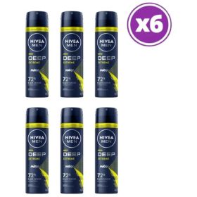 Pack 06 Nivea Men Deep Extreme Antitranspirante 150ml Deep Extreme