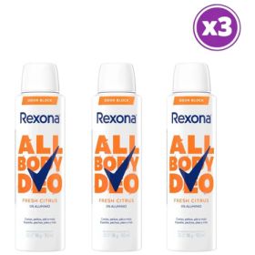 Pack 03 Rexona Deso Corporal All Body Deo Fresh Citrus 150ml