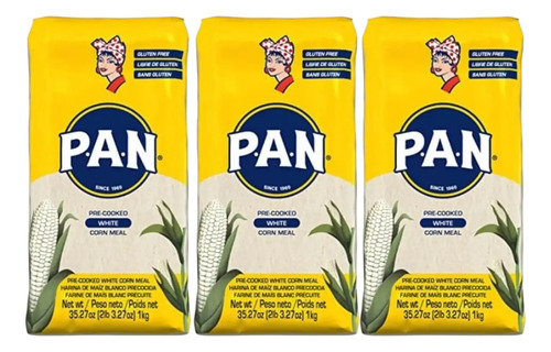 D_941635-Mlc104276068785_012026-O.jpg Pack 03 Harina Pan 1Kg Para Arepa - Imagen 1