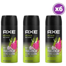 Pack 06 Axe Desodorante Epic Fresh 48 H 150ml Pomelo
