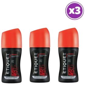 PACK 03 ETIQUET MEN DESODORANTE ROLL ON  ORIGINAL 60G