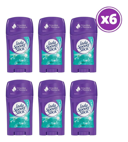 D_960643-Mlc110667331457_042026-O.jpg Pack 06 Lady Speed Stick Antitras Orchard Blossom Barra 45G Orchard Blossom (Orquídea Y Manzana) - Imagen 1