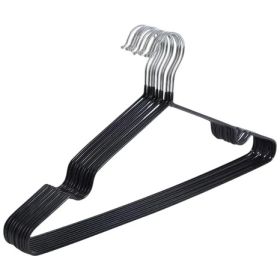 Ganchos Colgadores Para Ropa Antideslizante 10 Unidades Color Negro