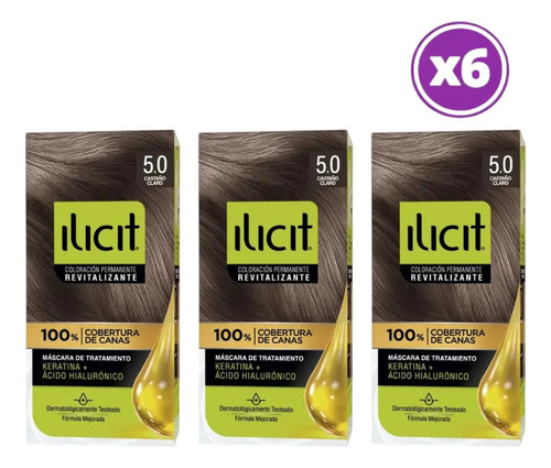 D_962213-Mlc112020219162_062026-O.jpg Pack 06 Elicit Tinte Para Pelo Color Clastaño Claro 5.0 45G 4 Castaño - Imagen 1