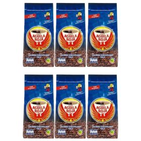 Pack 06 Aguila Roja Cafe Tostado En Grano 500 G