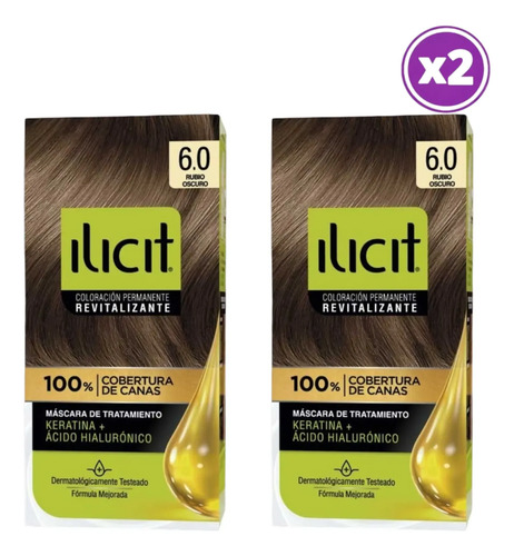 D_964369-Mlc110667153897_042026-O.jpg Pack 02 Elicit Tinte Para Pelo Color Rubio Oscuro 6.0 45G - Imagen 1
