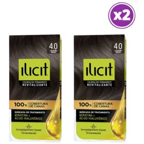 Pack 02 Elicit Tinte Para Pelo Color Castaño Medio 4.0 45 G 4 Castaño
