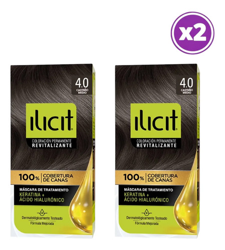 D_967602-Mlc109775295198_042026-O.jpg Pack 02 Elicit Tinte Para Pelo Color Castaño Medio 4.0 45 G 4 Castaño - Imagen 1